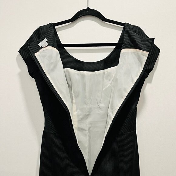 H&M Pinstripe Bodycon Pencil Dress | Business Casual | Knee Length | Mad Men - Picture 6 of 7